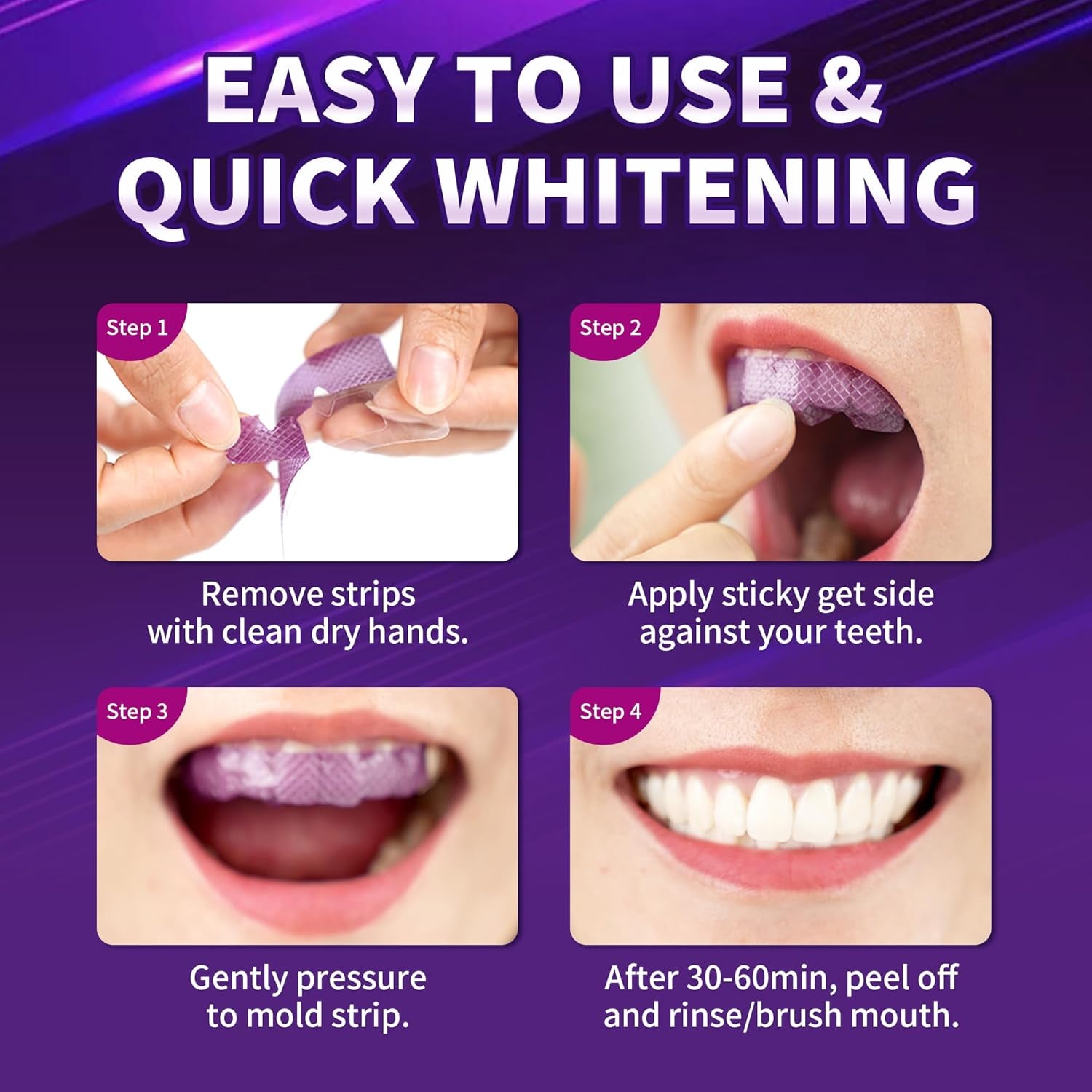 Teeth Whitening Strips 28 Treatments, 56 Teeth Whitening Strips - Whitening Strip for Teeth Sensitive, Professional Whitening Strip Kit, Fast Removing Smoking