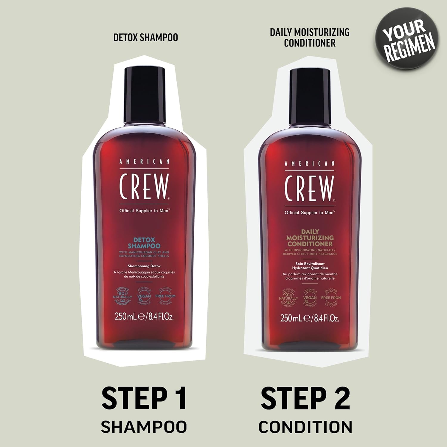 Detox Shampoo for Men, Naturally Derived, Vegan Formula, Citrus Mint Fragrance, 33.8 Fl Oz