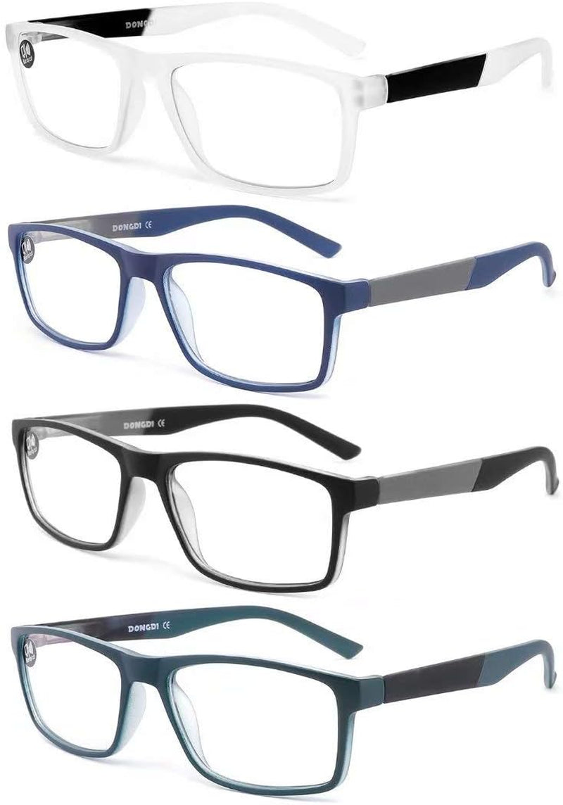 Blue Light Blocking Reading Glasses 4 Pack Computer Readers for Women Men,Anti Glare UV Ray Filter Eyeglasses… (4Mix Colors, 0.75)