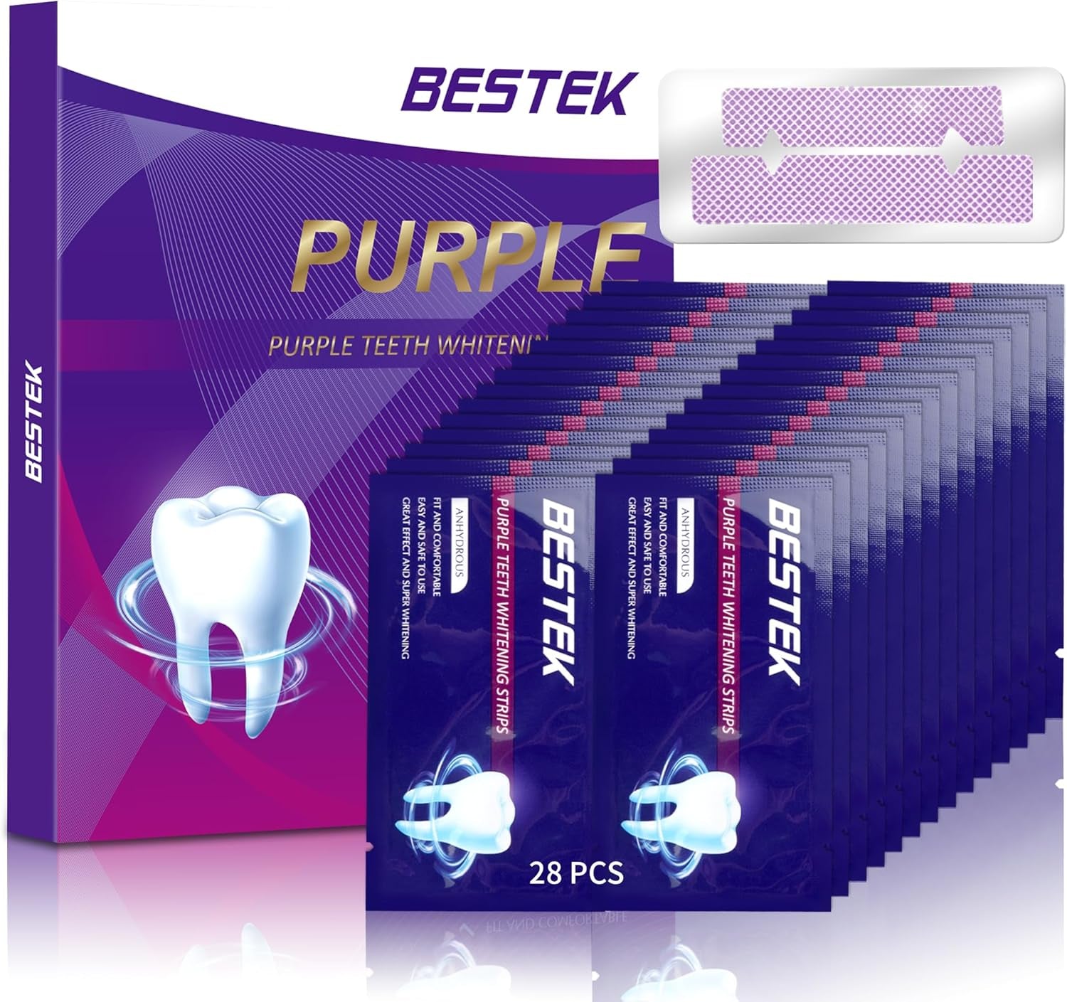 Teeth Whitening Strips 28 Treatments, 56 Teeth Whitening Strips - Whitening Strip for Teeth Sensitive, Professional Whitening Strip Kit, Fast Removing Smoking