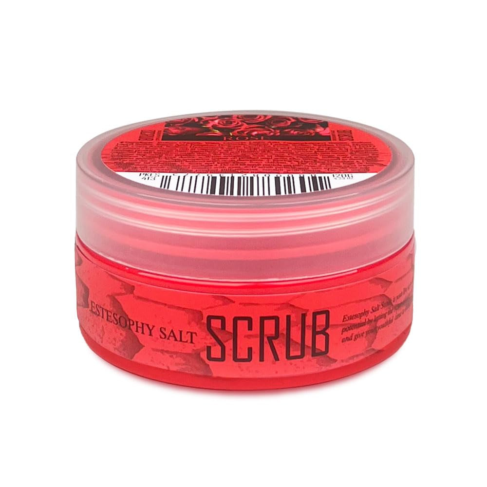 Estesophy Salt Scrub_Rose_Korean Salt Body Scrub, Salt Massge, Salt Soap, Body Care, Rose Salt Shower 4.2Oz (120G)