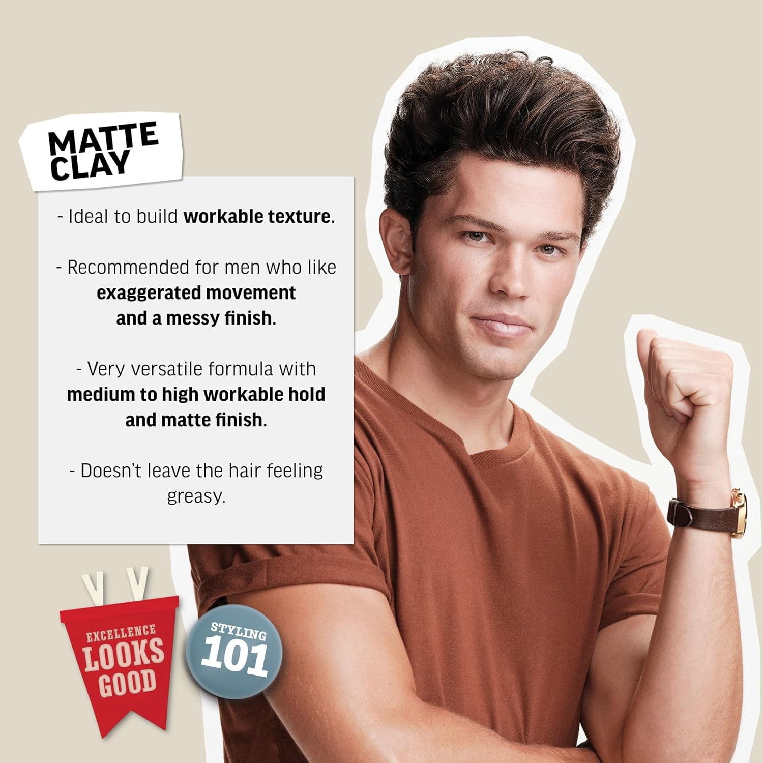 Men'S Hair Matte Clay, like Hair Gel with Medium/High Hold, 3 Oz