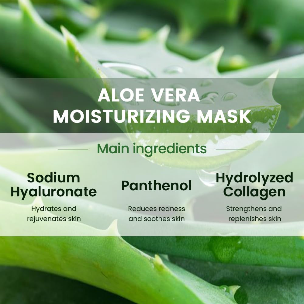 Face Sheet Mask Skincare,Hydrating Spa Face Mask for Sensitive Skin,Moisturize,Nourish for All Skin Types,Natural Skin Care Spa Face Mask for Women Men Girls,Pack of 8