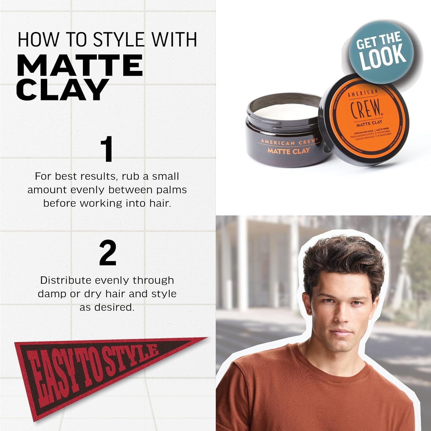 Men'S Hair Matte Clay, like Hair Gel with Medium/High Hold, 3 Oz