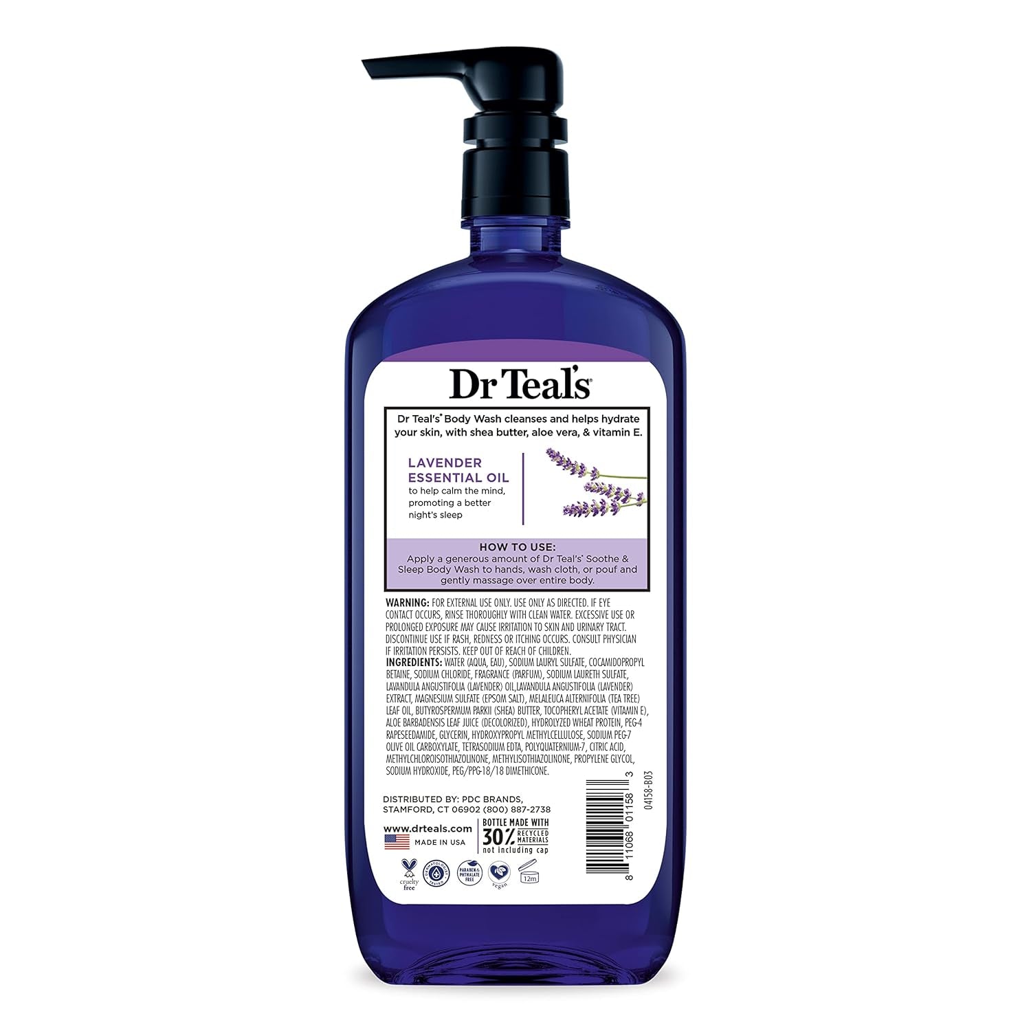 Body Wash with Pure Epsom Salt, Detoxify & Energize with Ginger & Clay, 24 Fl Oz (Pack of 4)