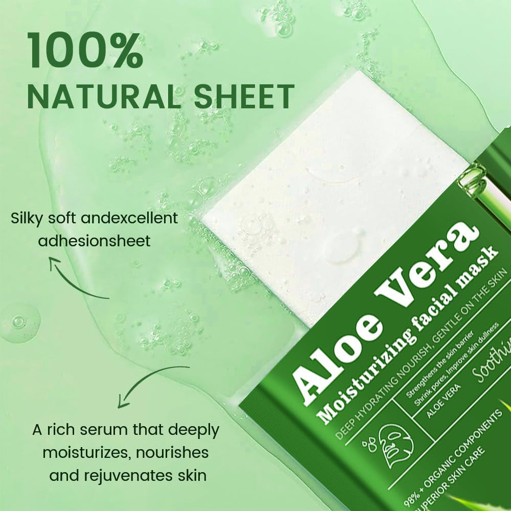 Face Sheet Mask Skincare,Hydrating Spa Face Mask for Sensitive Skin,Moisturize,Nourish for All Skin Types,Natural Skin Care Spa Face Mask for Women Men Girls,Pack of 8