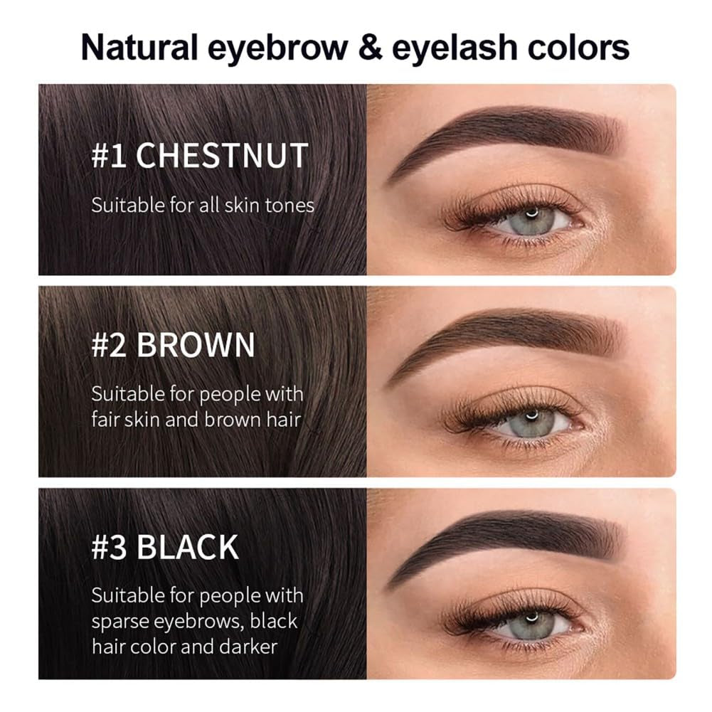 New 2 in 1 Eyebrow & Eyelash Color Kit, Volumizing Eyebrow & Eyelash Color Kit with Complete Tools, Last up to 4-6 Weeks, Safe & Easy for Salon Home (02# Brown)