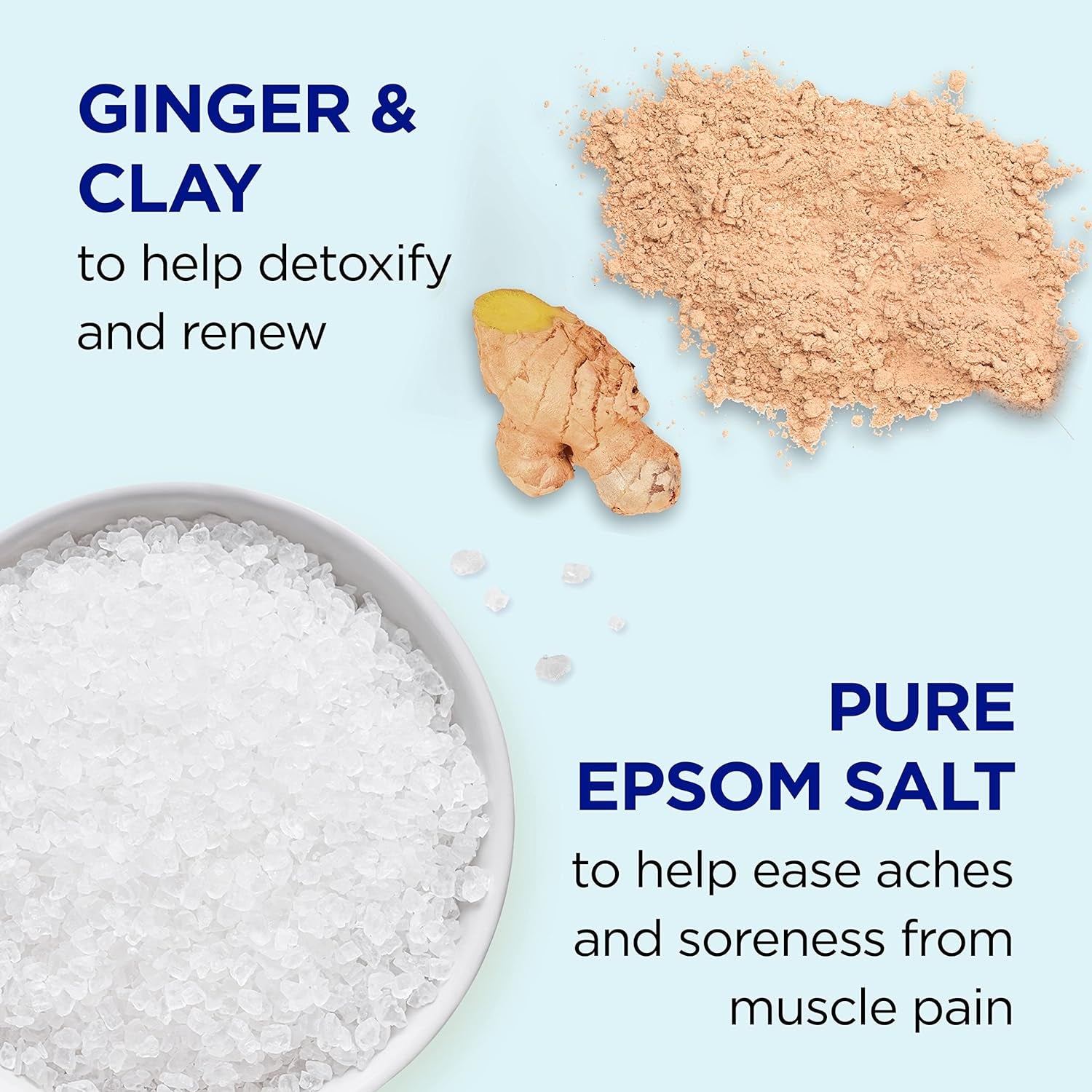 Body Wash with Pure Epsom Salt, Detoxify & Energize with Ginger & Clay, 24 Fl Oz (Pack of 4)