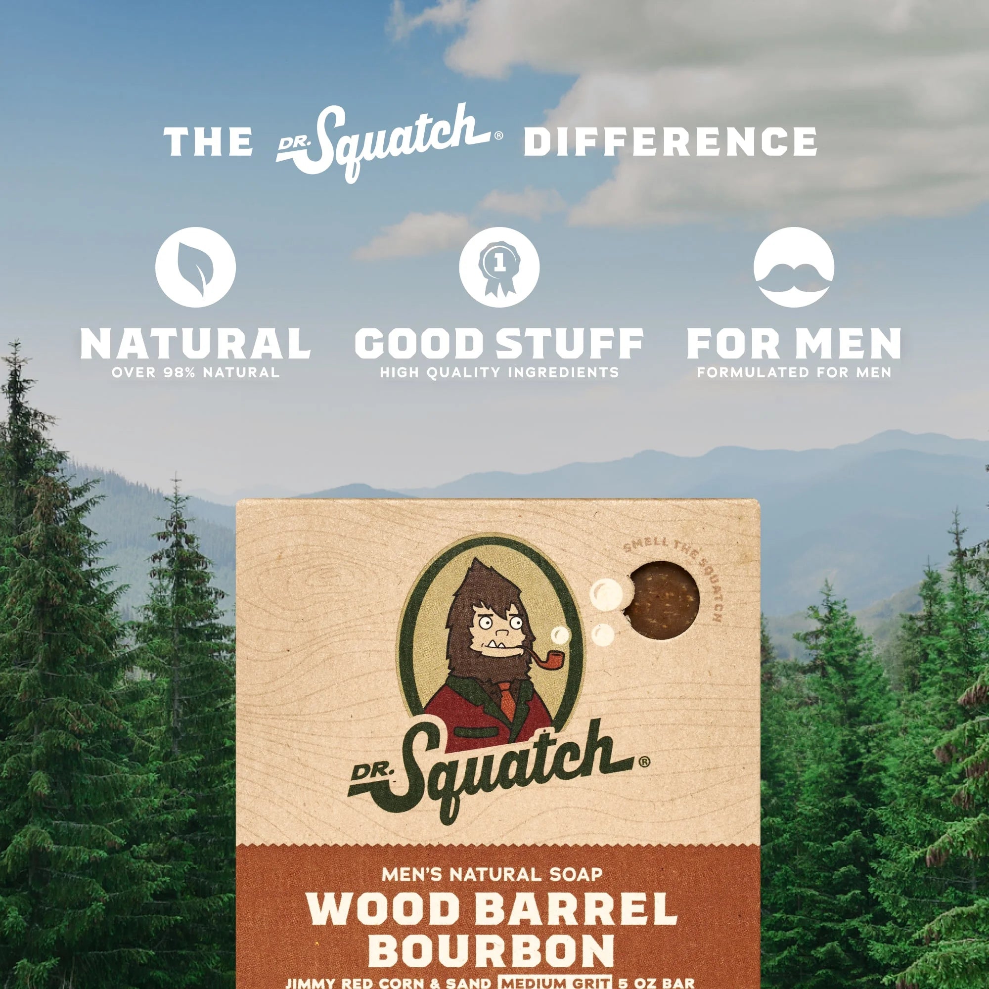 Wood Barrel Bourbon Natural Bar Soap for Men, 5 Oz
