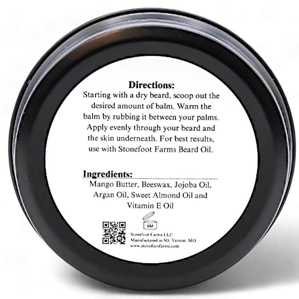 Natural Beard Balm - Handcrafted American Made Mustache Wax for Sensitive Skin - Organic Ingredients with Mango Butter, Jojoba & Argan Oil - Eco-Friendly Grooming Essential