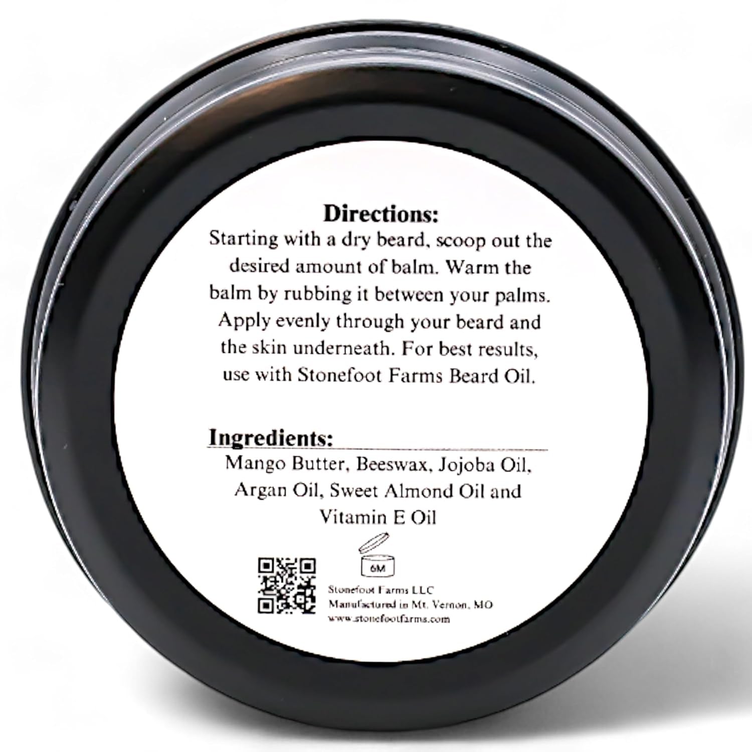 Natural Beard Balm - Handcrafted American Made Mustache Wax for Sensitive Skin - Organic Ingredients with Mango Butter, Jojoba & Argan Oil - Eco-Friendly Grooming Essential