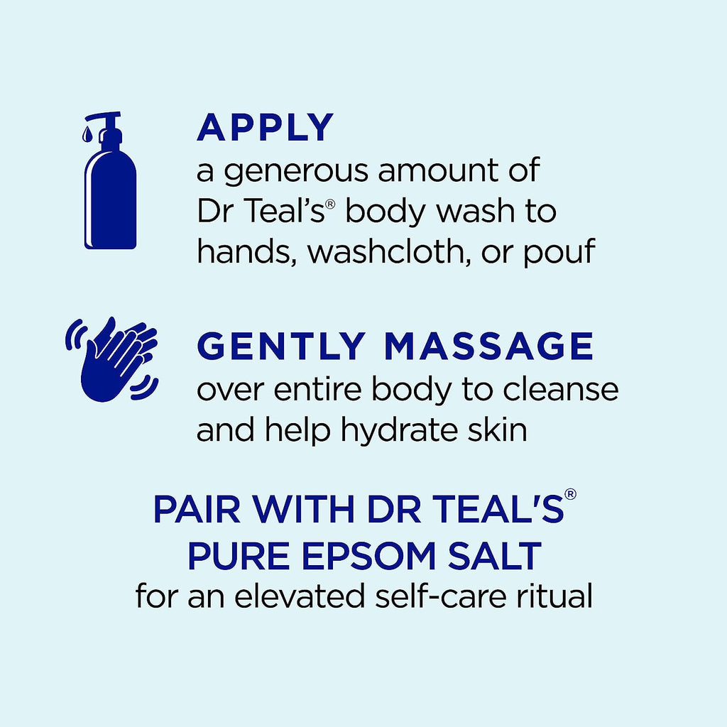 Body Wash with Pure Epsom Salt, Detoxify & Energize with Ginger & Clay, 24 Fl Oz (Pack of 4)