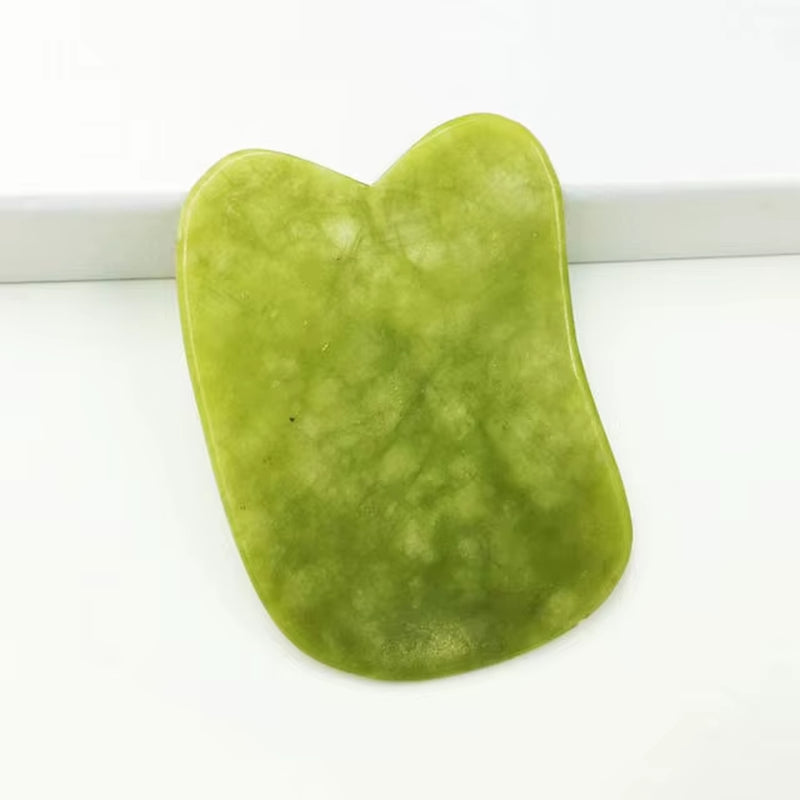 Natural Jade Stone Guasha Board Gouache Scraper for Body Acupoint Press SPA Acupuncture Skin Facial Care Massage anti Aging Tool