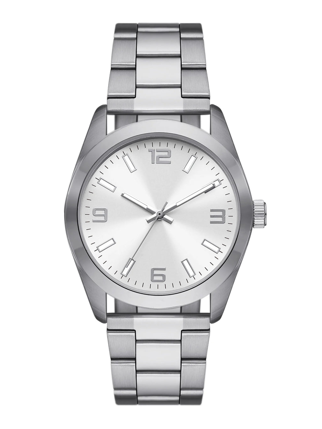Men'S Watch: Silver Tone Case, Silver Dial, Silver Tone 3 Link Bracelet (FMDOGE045)
