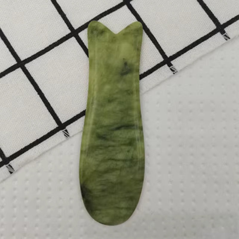 Natural Jade Stone Guasha Board Gouache Scraper for Body Acupoint Press SPA Acupuncture Skin Facial Care Massage anti Aging Tool